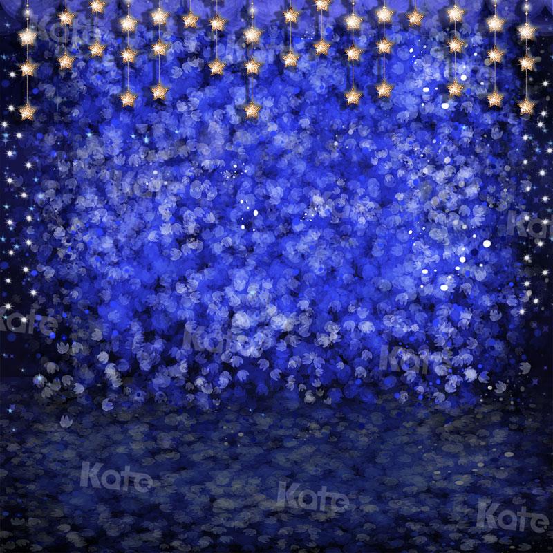 Kate Starry Night Blue Flowers Backdrop for Photography -UK