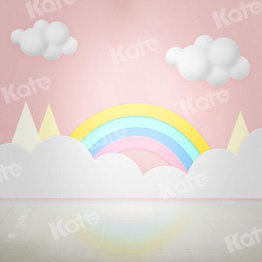 Kate Cake Smash Rainbow Clouds Pink Backdrop for Photography -UK