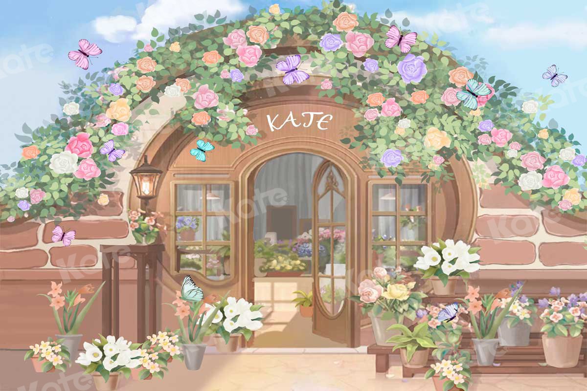 Kate Mother's Day Flowers Shop Watercolor Backdrop Designed By JFCC -UK