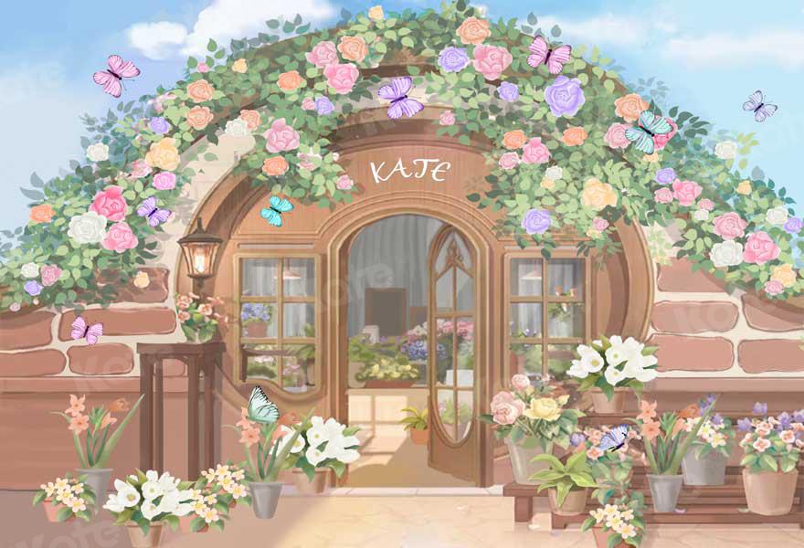 Kate Mother's Day Flowers Shop Watercolor Backdrop Designed By JFCC -UK
