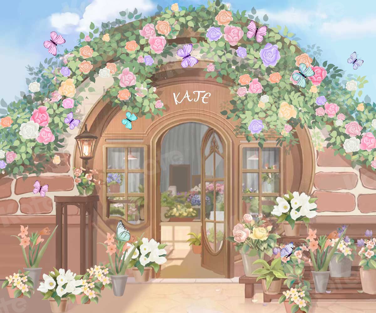 Kate Mother's Day Flowers Shop Watercolor Backdrop Designed By JFCC -UK