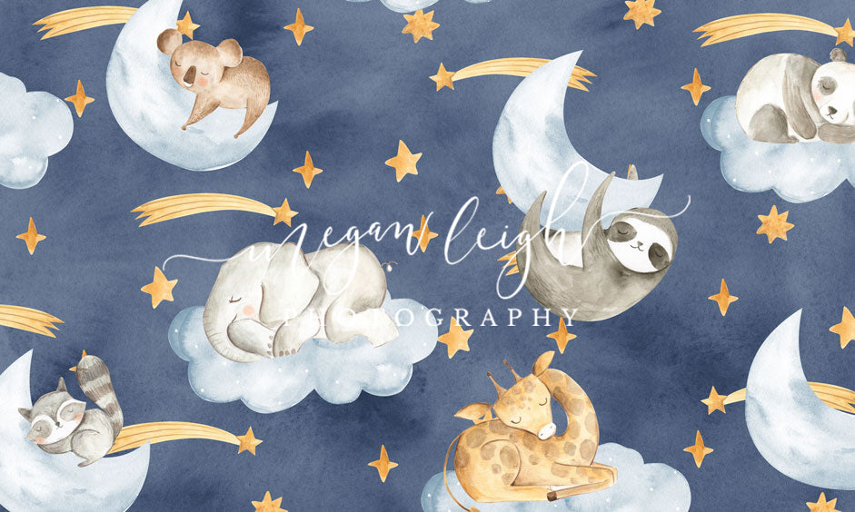 Kate Children Sleeping Animals Night Backdrop Designed by Megan Leigh Photography -UK