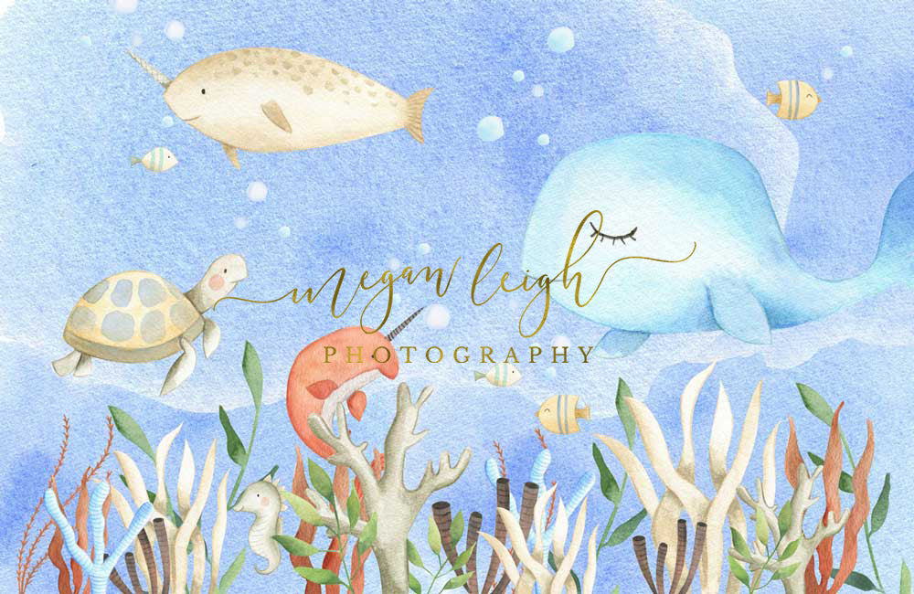 Kate Cake Smash Undersea World Backdrop Designed by Megan Leigh Photography -UK