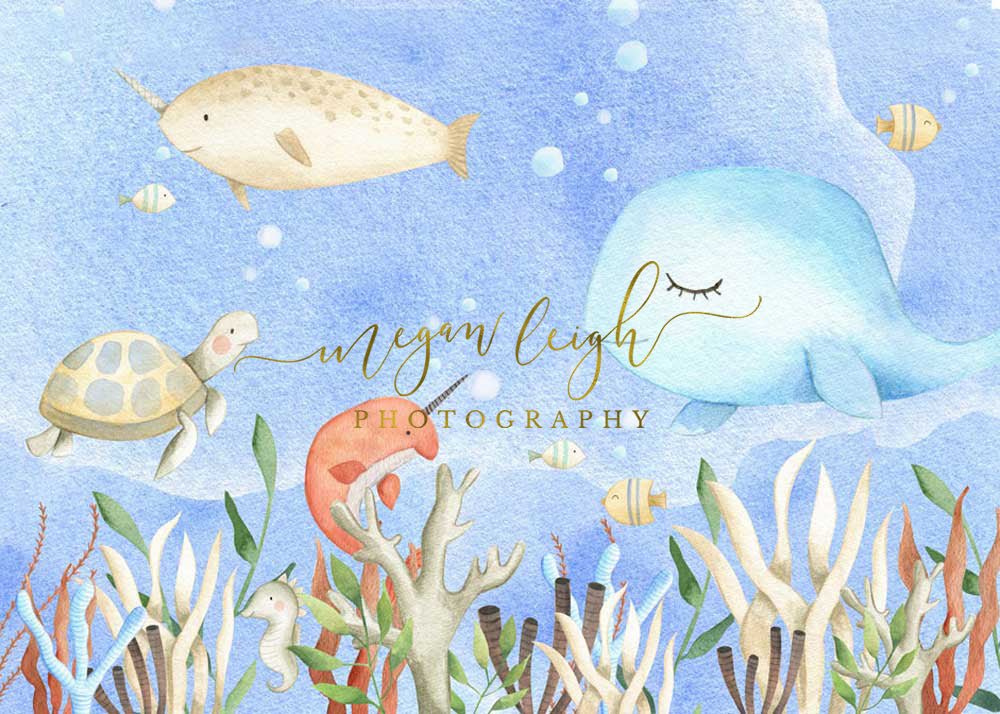Kate Cake Smash Undersea World Backdrop Designed by Megan Leigh Photography -UK