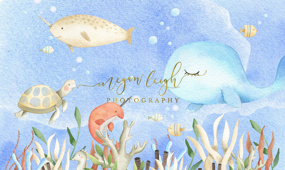 Kate Cake Smash Undersea World Backdrop Designed by Megan Leigh Photography -UK