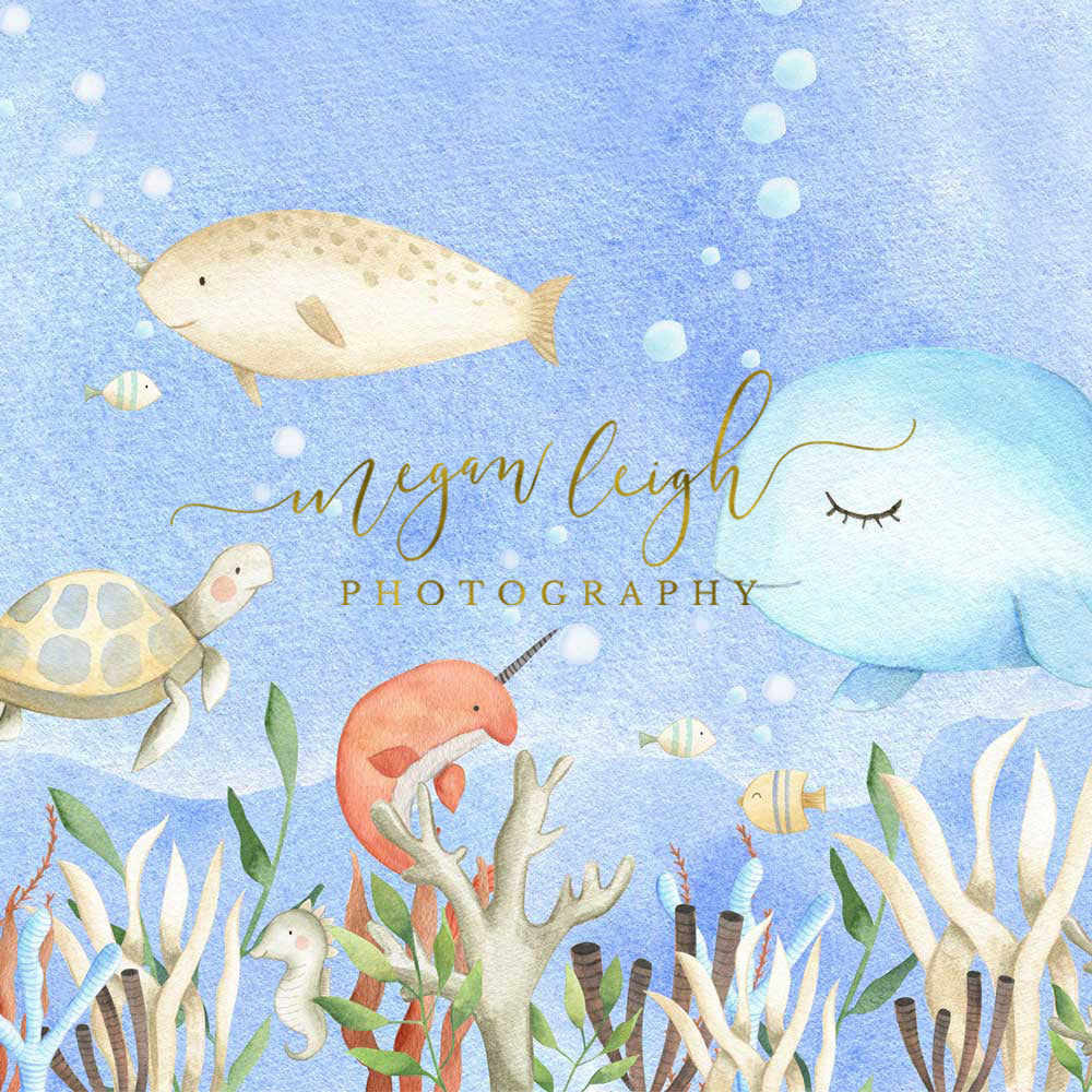 Kate Cake Smash Undersea World Backdrop Designed by Megan Leigh Photography -UK