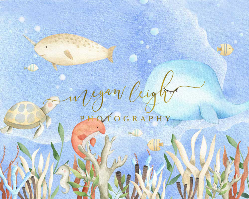 Kate Cake Smash Undersea World Backdrop Designed by Megan Leigh Photography -UK