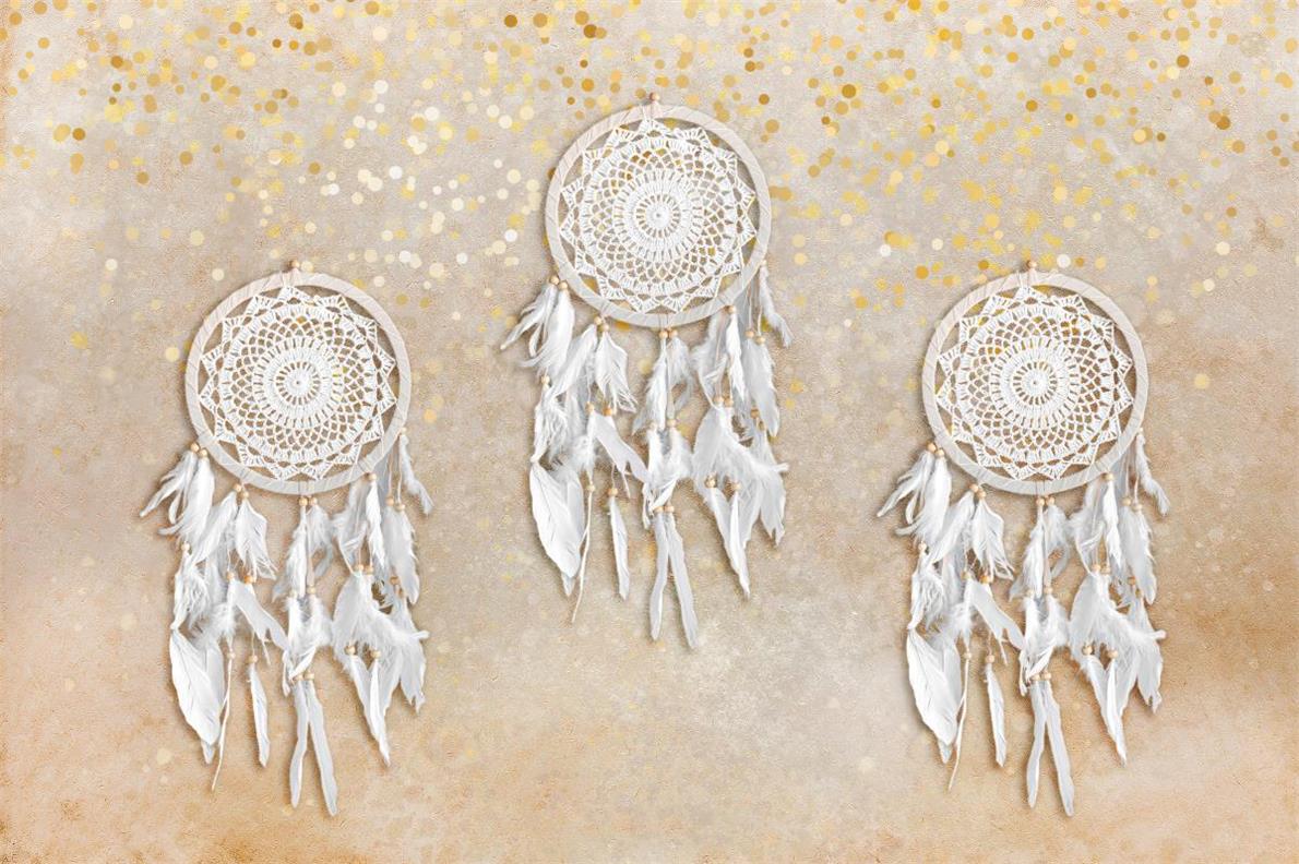 Kate Simple Beige Boho Dreamcatcher Backdrop for Photography -UK