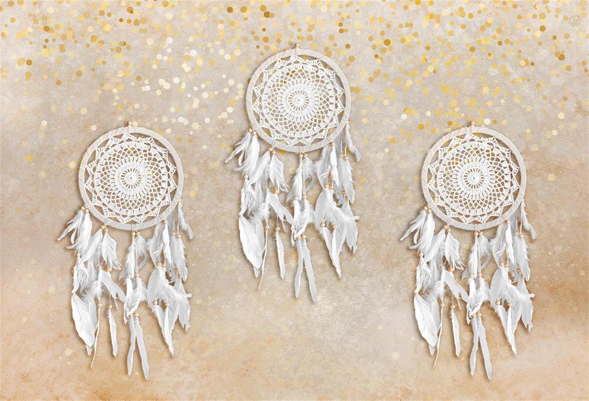 Kate Simple Beige Boho Dreamcatcher Backdrop for Photography -UK