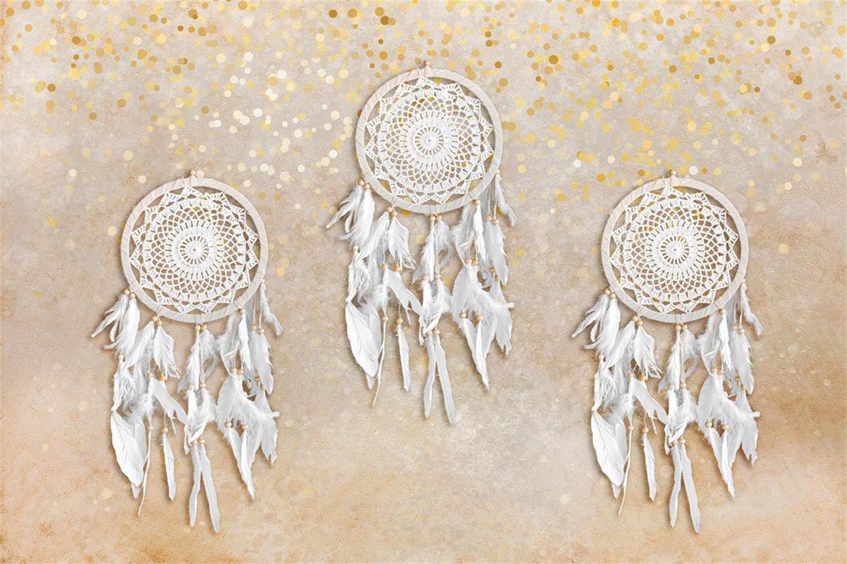 Kate Simple Beige Boho Dreamcatcher Backdrop for Photography -UK