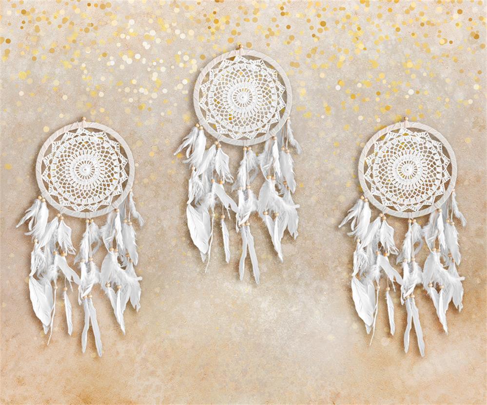 Kate Simple Beige Boho Dreamcatcher Backdrop for Photography -UK