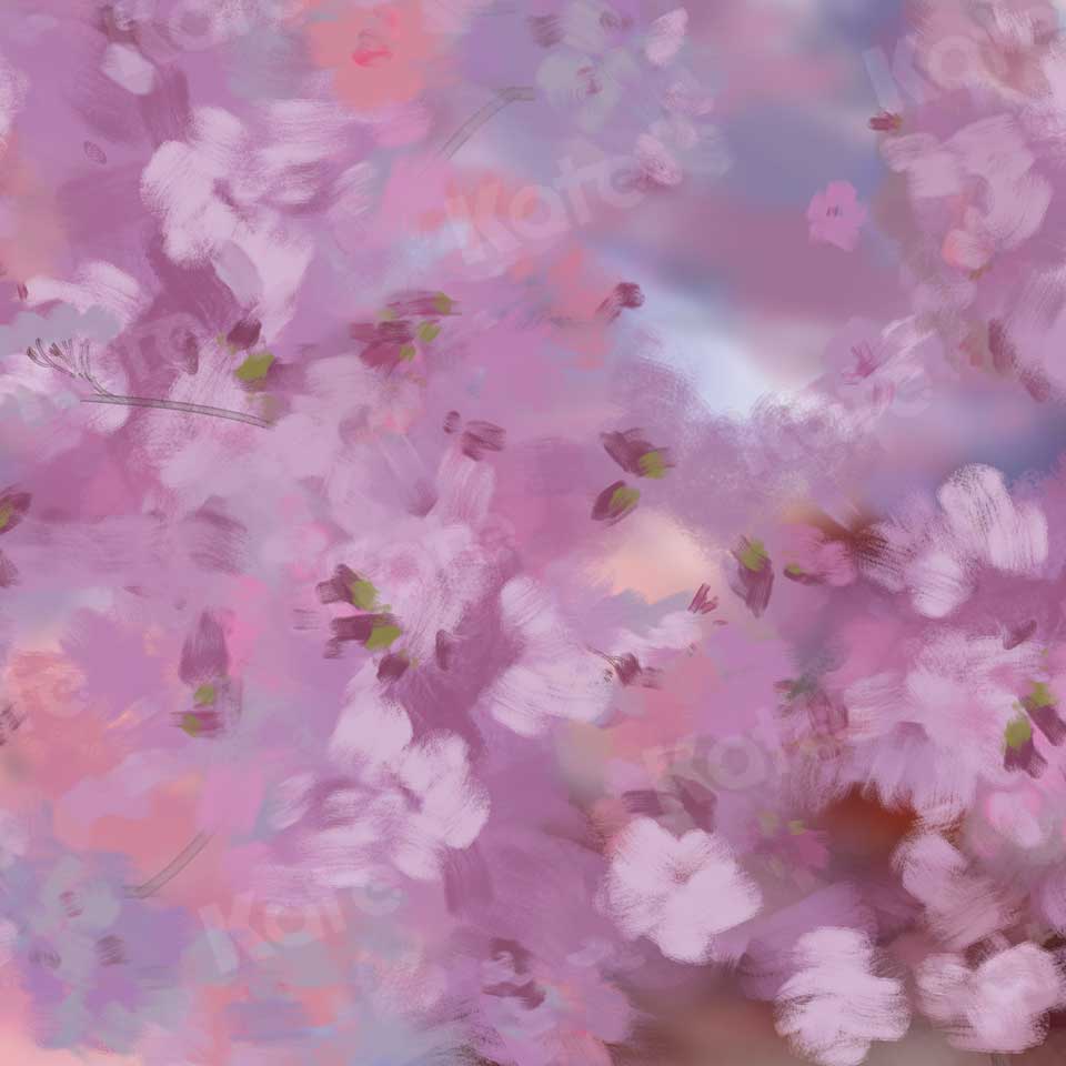 Kate Fine Art Painting Pink Floral Backdrop for Photography -UK