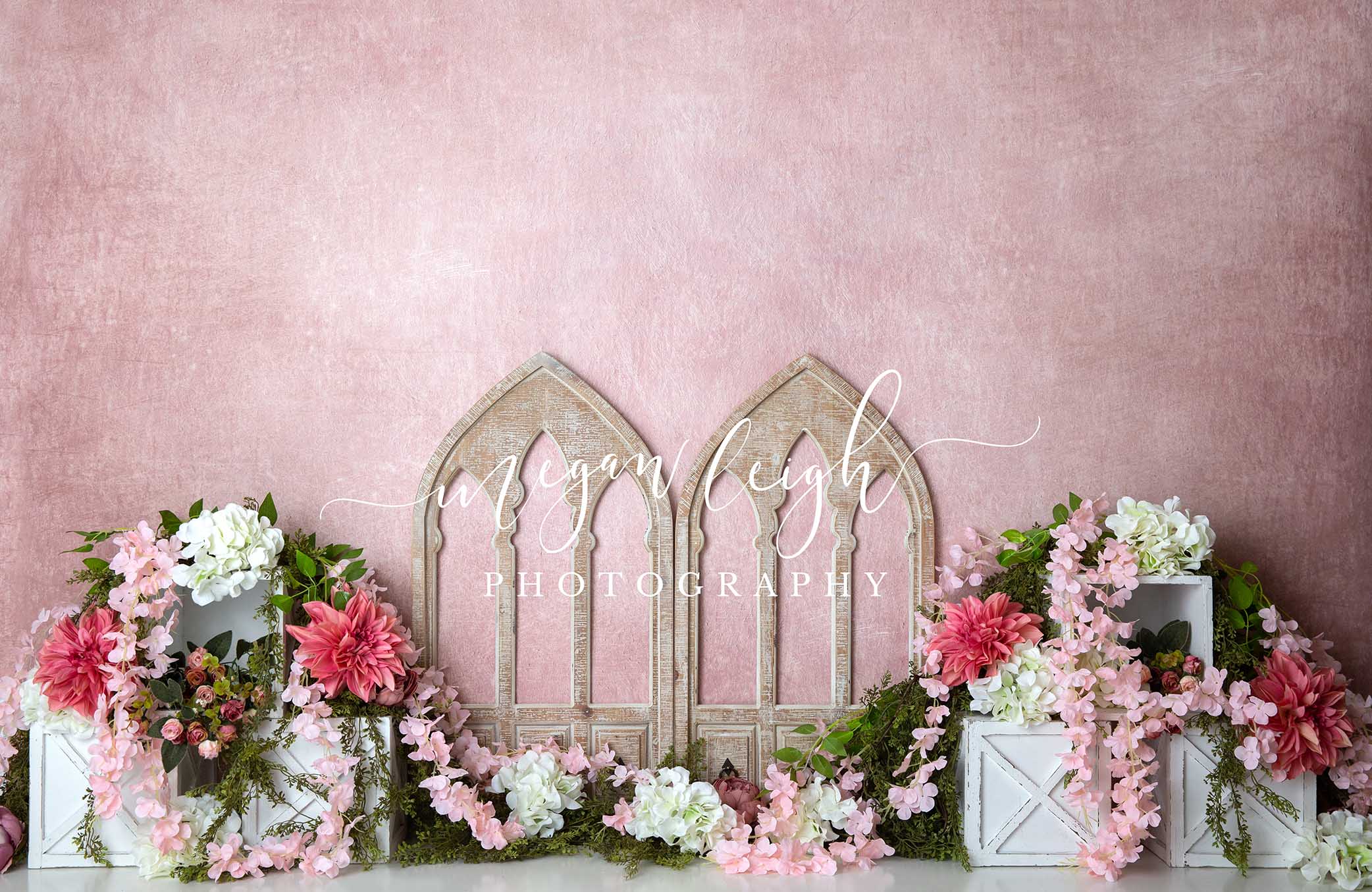 Kate Spring Barn Door Cake Smash Pink Backdrop Designed by Megan Leigh Photography -UK