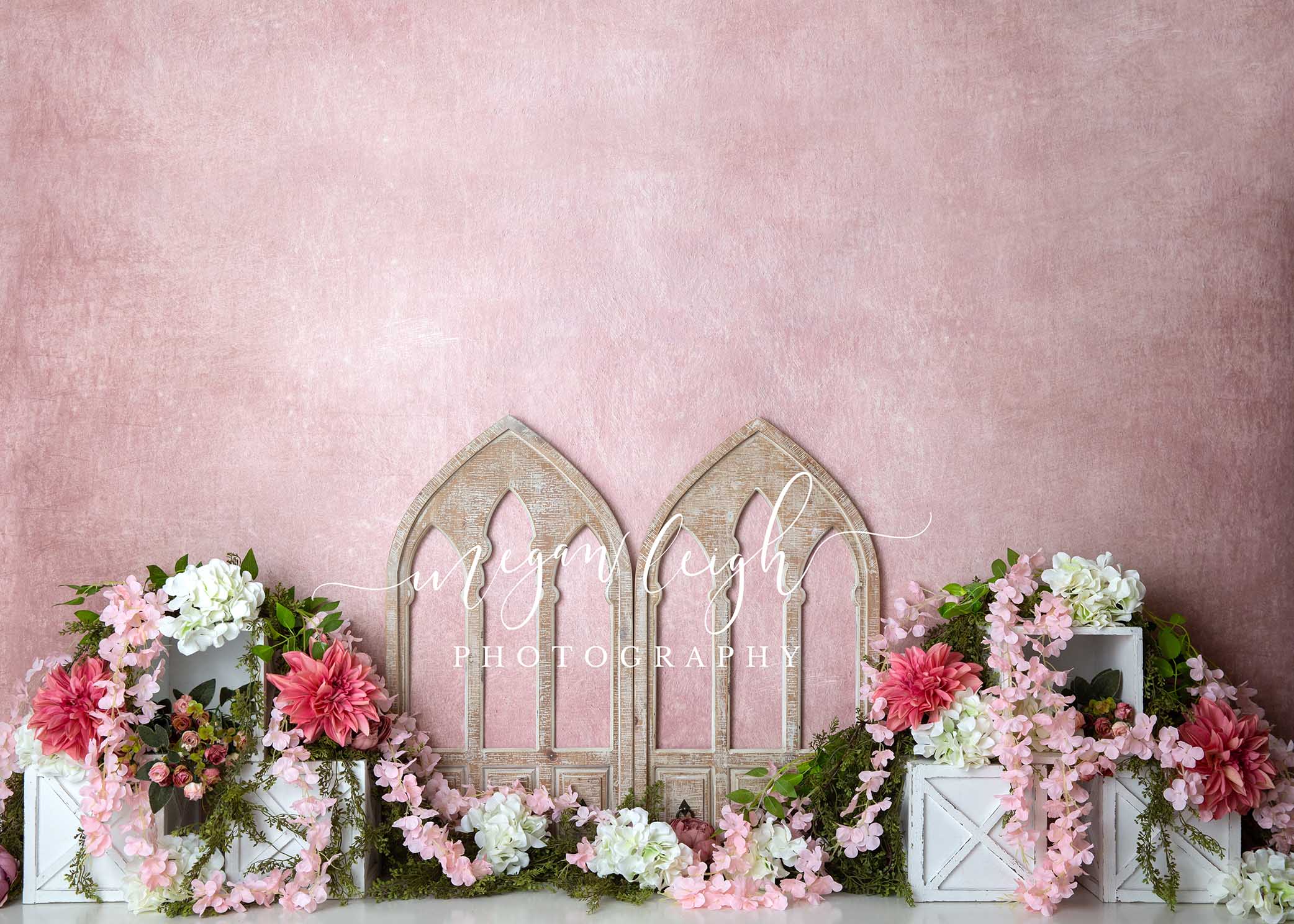 Kate Spring Barn Door Cake Smash Pink Backdrop Designed by Megan Leigh Photography -UK