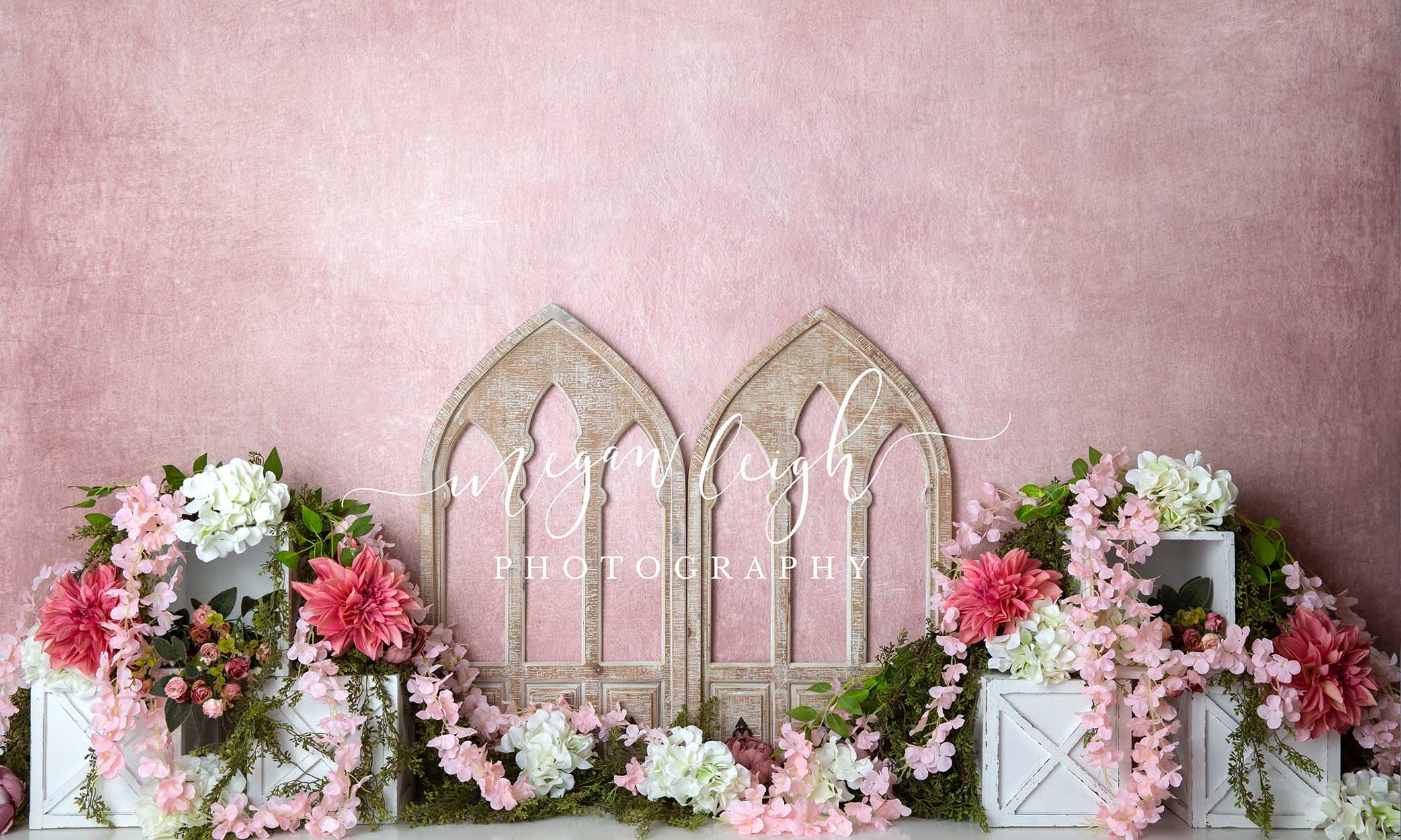 Kate Spring Barn Door Cake Smash Pink Backdrop Designed by Megan Leigh Photography -UK