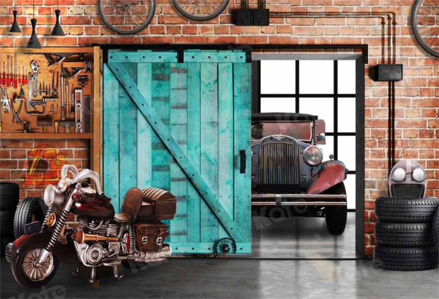 Kate Father's Day Garage Boy Backdrop for Photography -UK