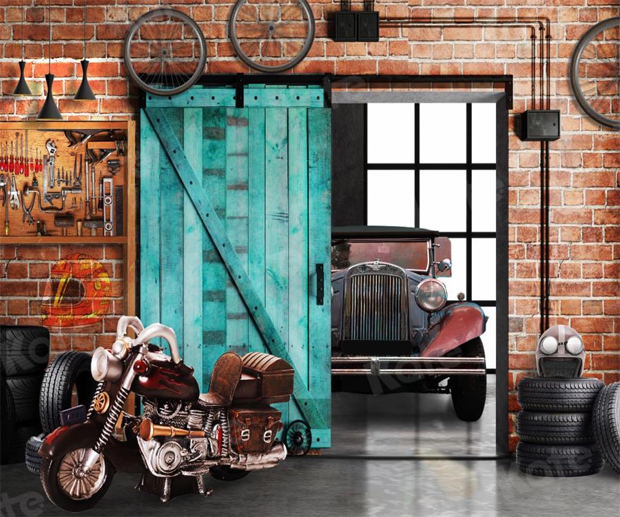 Kate Father's Day Garage Boy Backdrop for Photography -UK