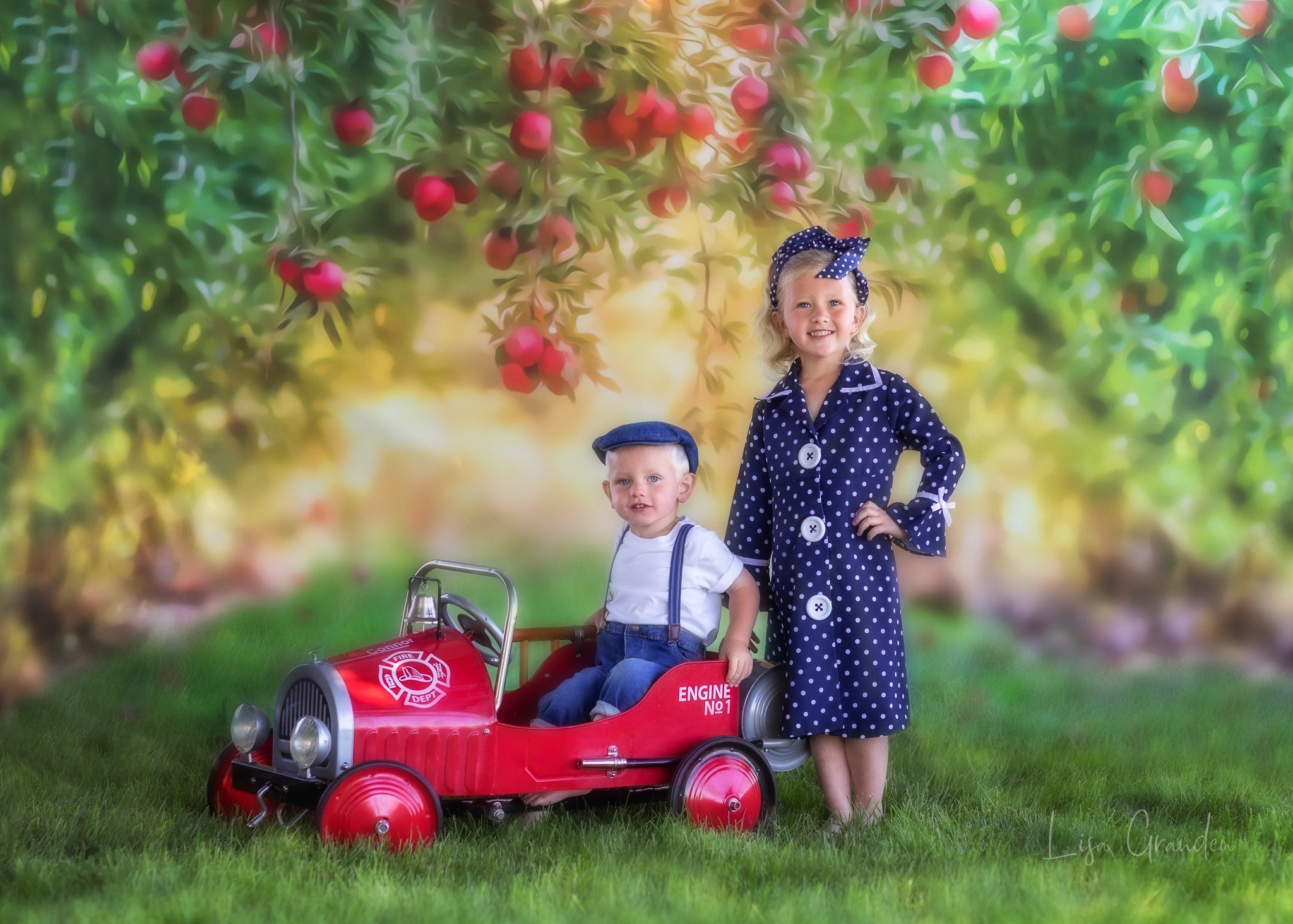Kate Apple Orchard Summer Backdrop for Photography Designed by Lisa Granden -UK
