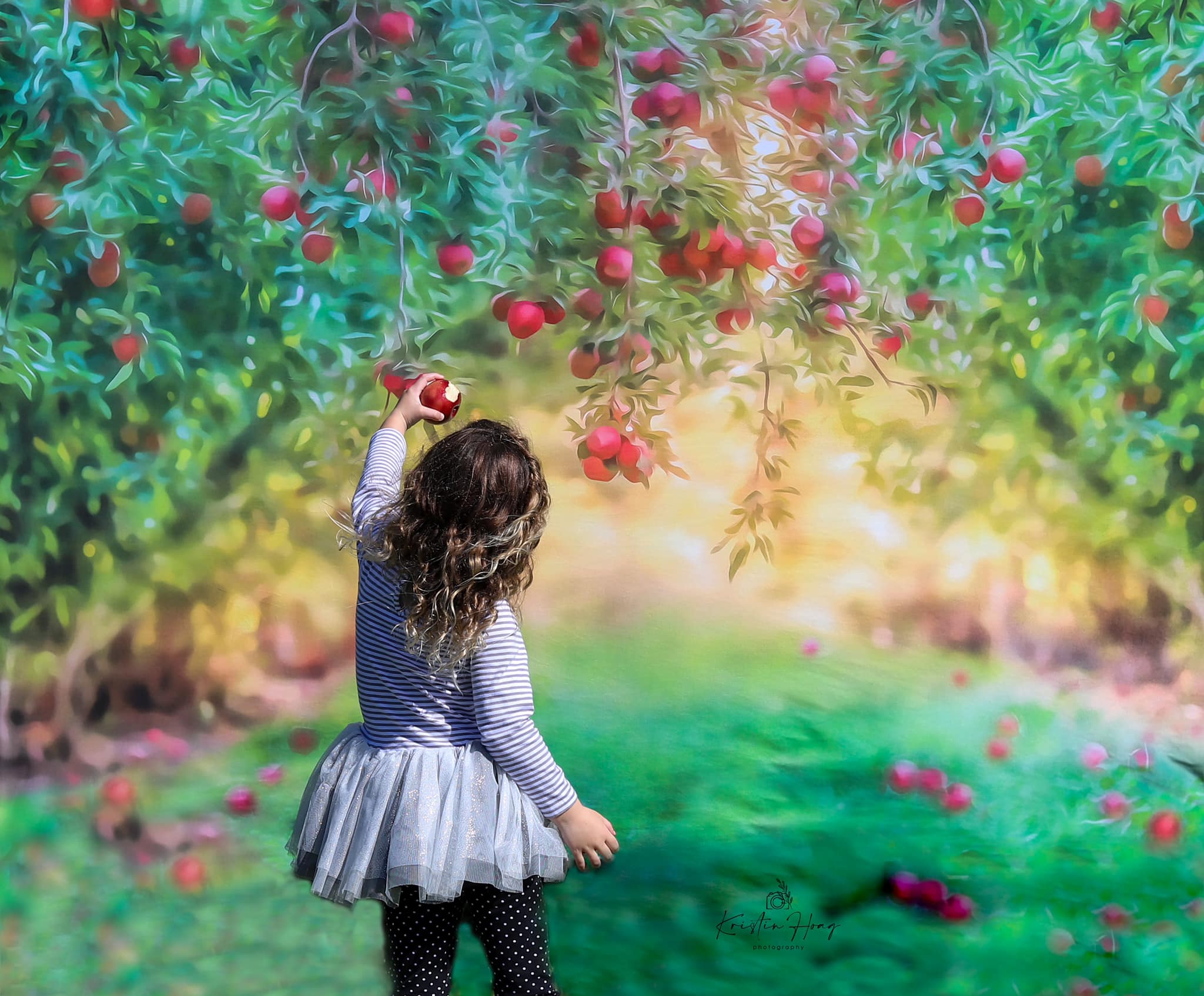Kate Apple Orchard Summer Backdrop for Photography Designed by Lisa Granden
