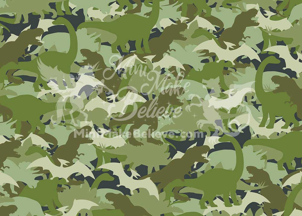Kate Dinosaur Green Camouflage Boy Birthday Cake Smash Backdrop for Photography Designed by Mini MakeBelieve -UK