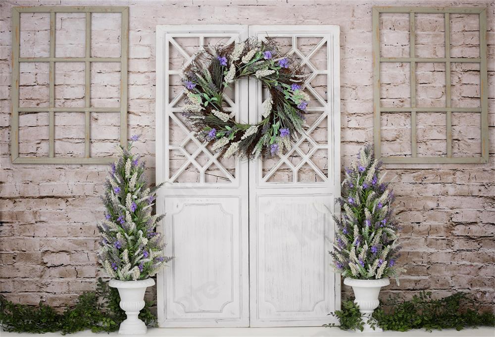 Kate Brick Wall Barn Door Backdrop for Photography -UK