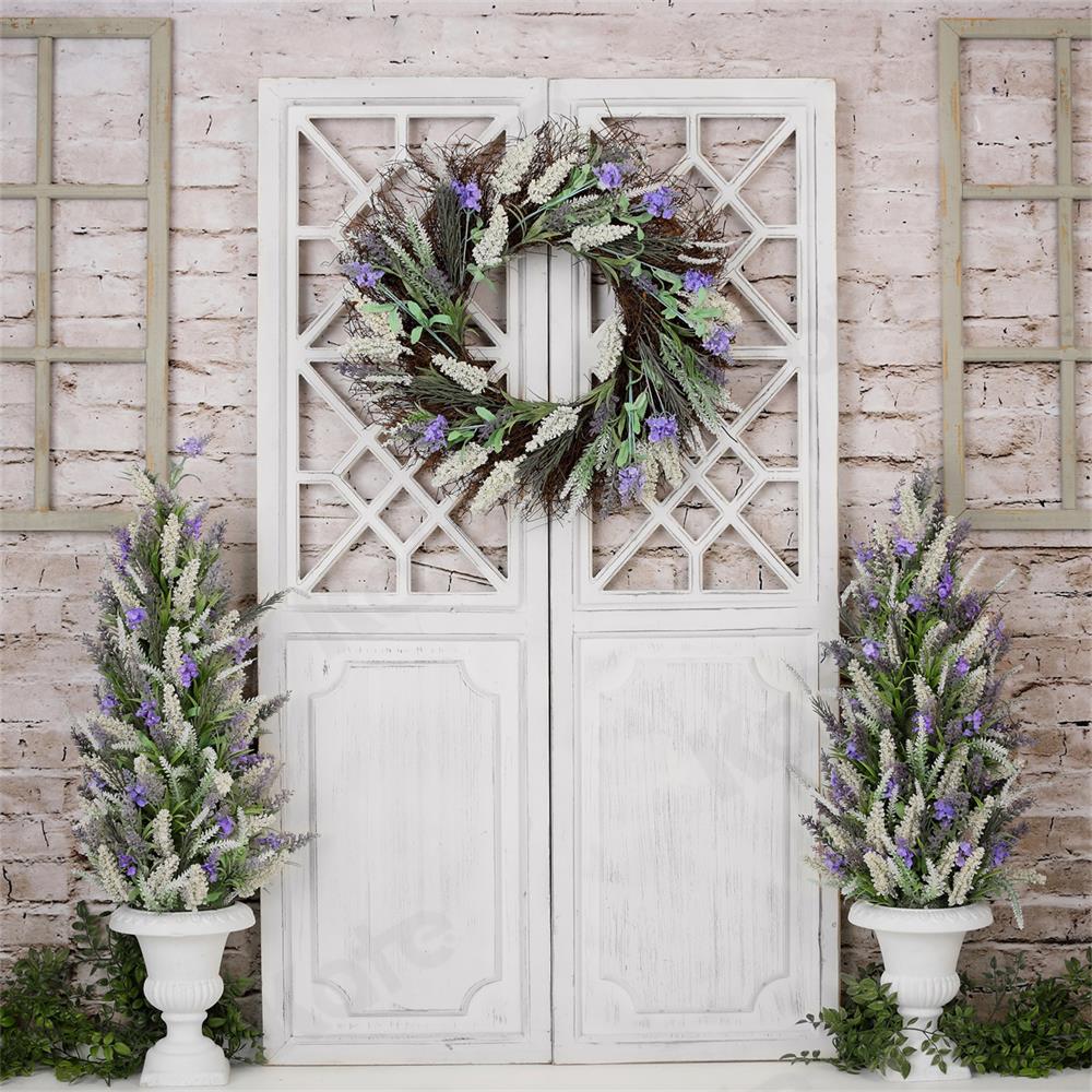 Kate Brick Wall Barn Door Backdrop for Photography -UK