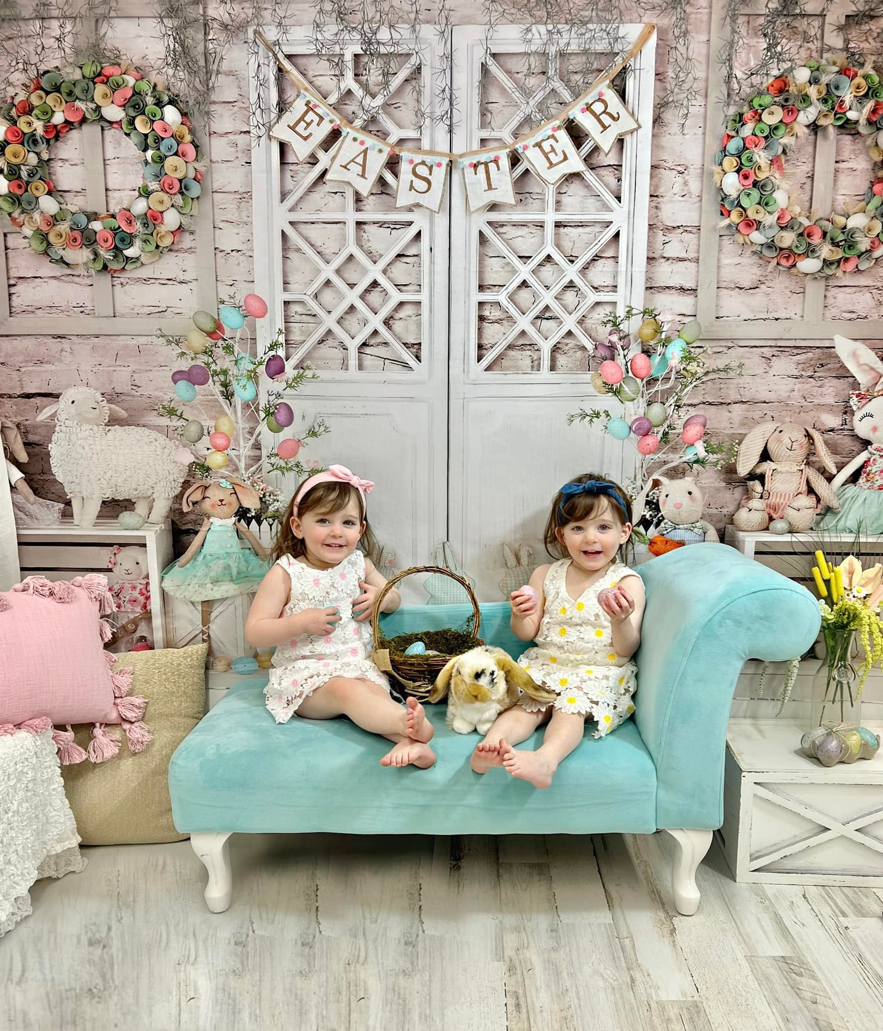 Kate Barn Door Colorful Egg Easter Backdrop for Photography -UK
