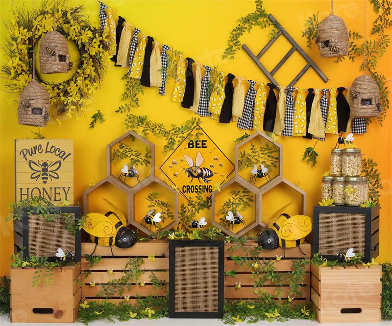 Kate Cake Smash Bee Honey Backdrop for Photography -UK