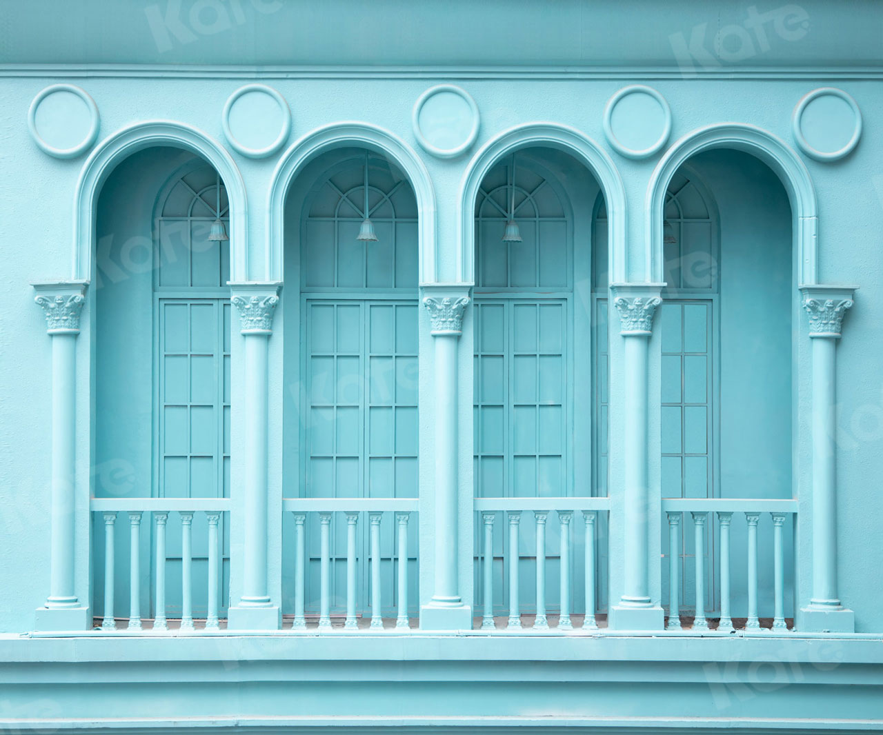 Kate Blue Retro Arch Wall Backdrop for Photography -UK