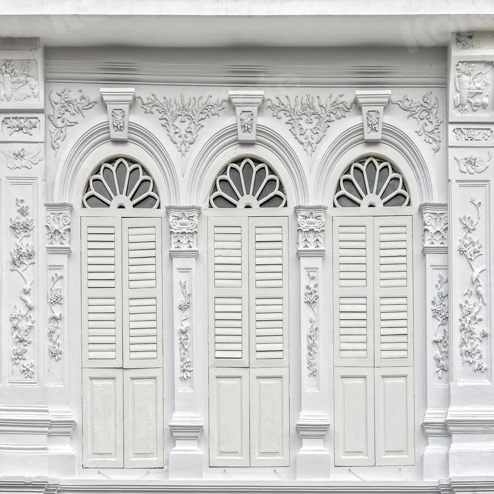 Kate Wedding Retro White Shutter Castle Door Photography Backdrop -UK