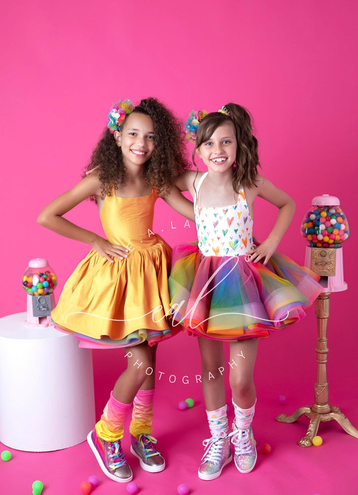 Kate Party Pink Gumball Fun Birthday Backdrop Designed by Erin Larkins -UK