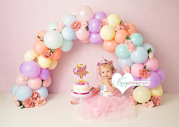 Kate Balloons Rainbow Birthday Backdrop Designed by Kerry Anderson -UK