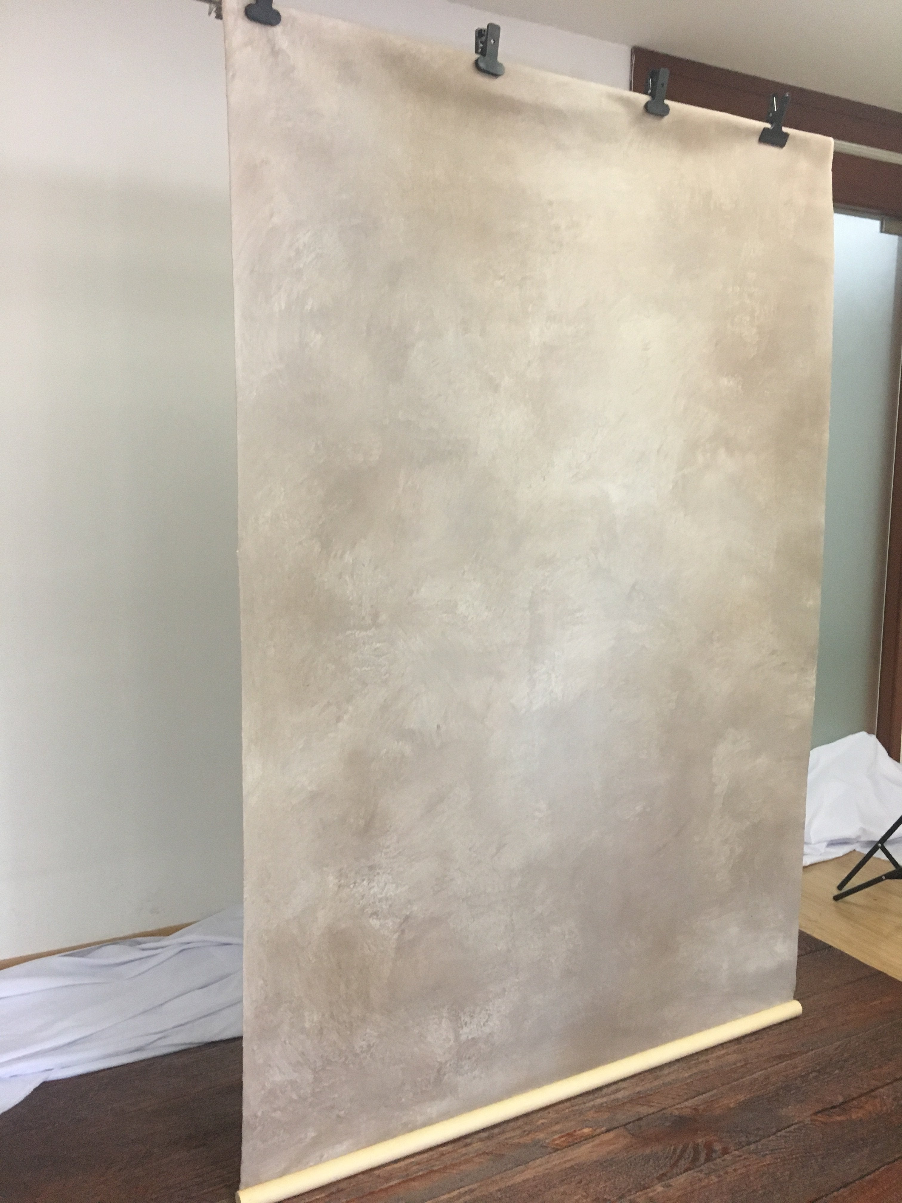 5x7ft Kate Light Brown and Yellow Texture Hand Painted Canvas Backdrop -UK