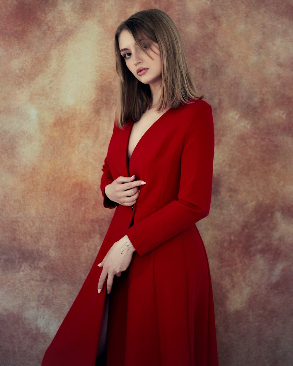 Kate Abstract Yellow Brown/Abstract Dark Green Collapsible Backdrop Photography 5X6.5ft(1.5x2m) -UK