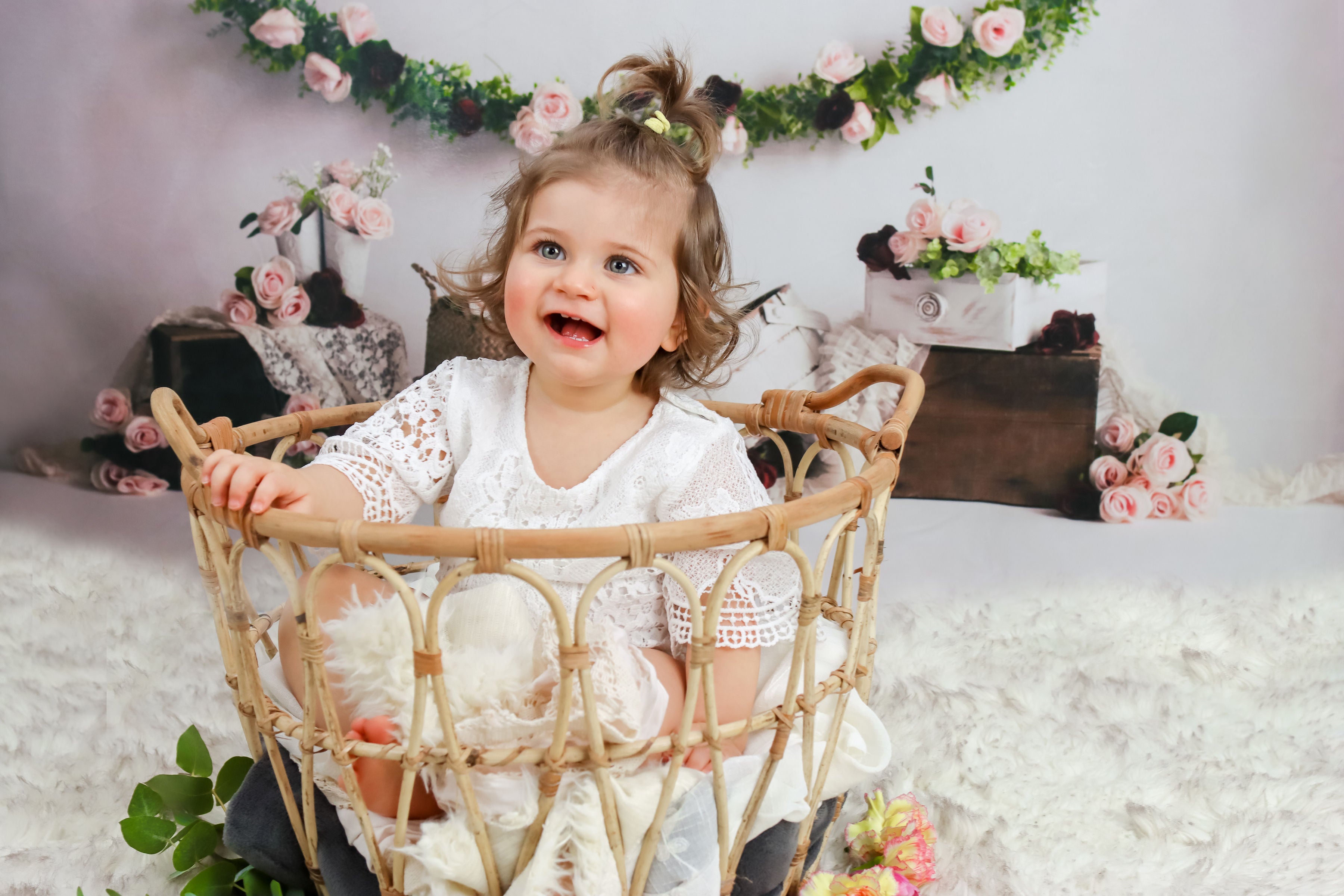 Kate Spring Rose Blooms Floral Backdrop Designed by Keerstan Jessop -UK