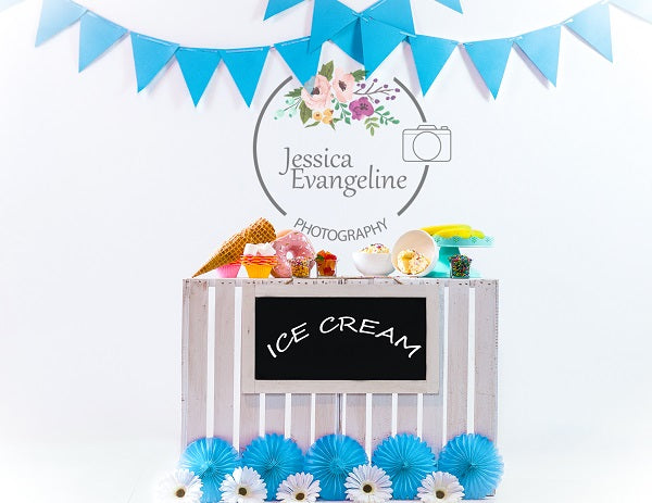 Kate Summer Ice Cream Children Birthday Backdrop Designed By Jessica Evangeline photography -UK