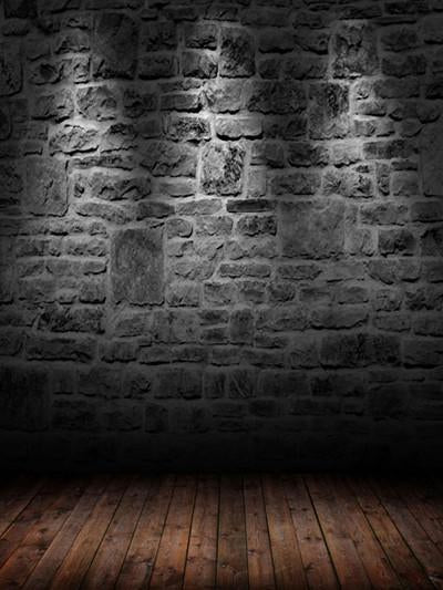 Katebackdrop£ºKate Dark Retro Style Black Brick Wall With Flooring Backdrops