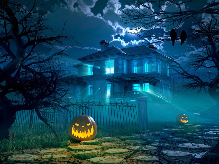 Katebackdrop£ºKate Halloween Backdrop Photography Pumpkin Night Background