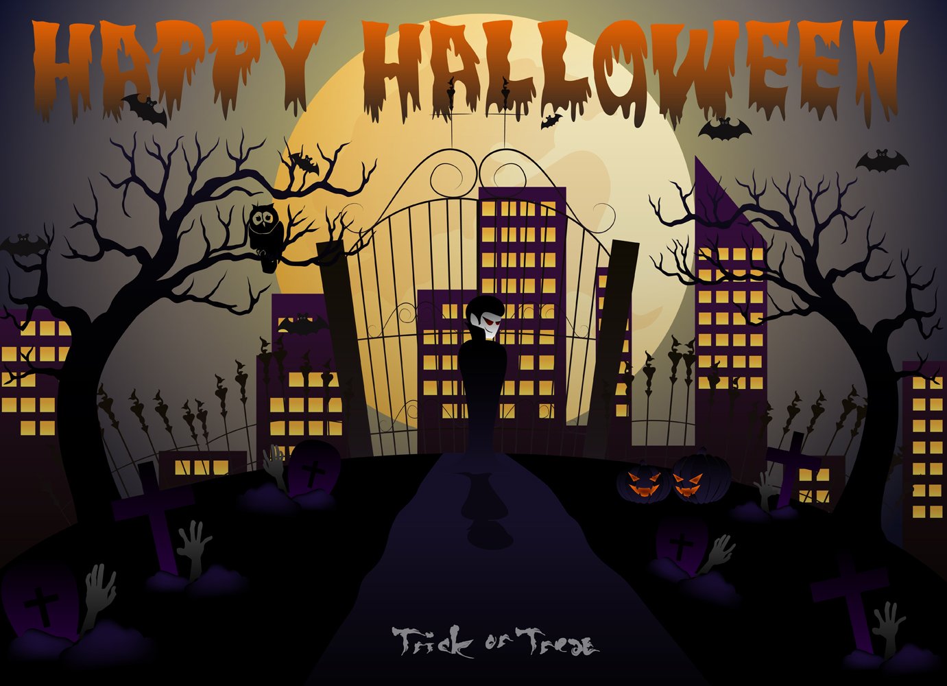 Katebackdrop:Kate Halloween Town Backdrop Trick Photography Backdrop