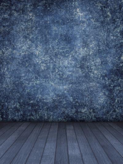 Katebackdrop:Kate Retro Style Blue Texture Wall Backdrops with floor