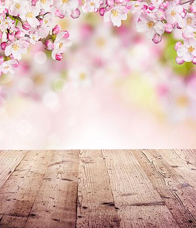 Kate Bokeh Pink Flower Wood Floor Background Spring Photography Backdrop - Kate backdrops UK