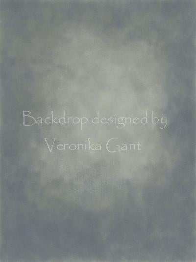 Kate Cold Tones Of Gray And Little Green Light Abstract Textured Backdrop Designed by Veronika Gant -UK