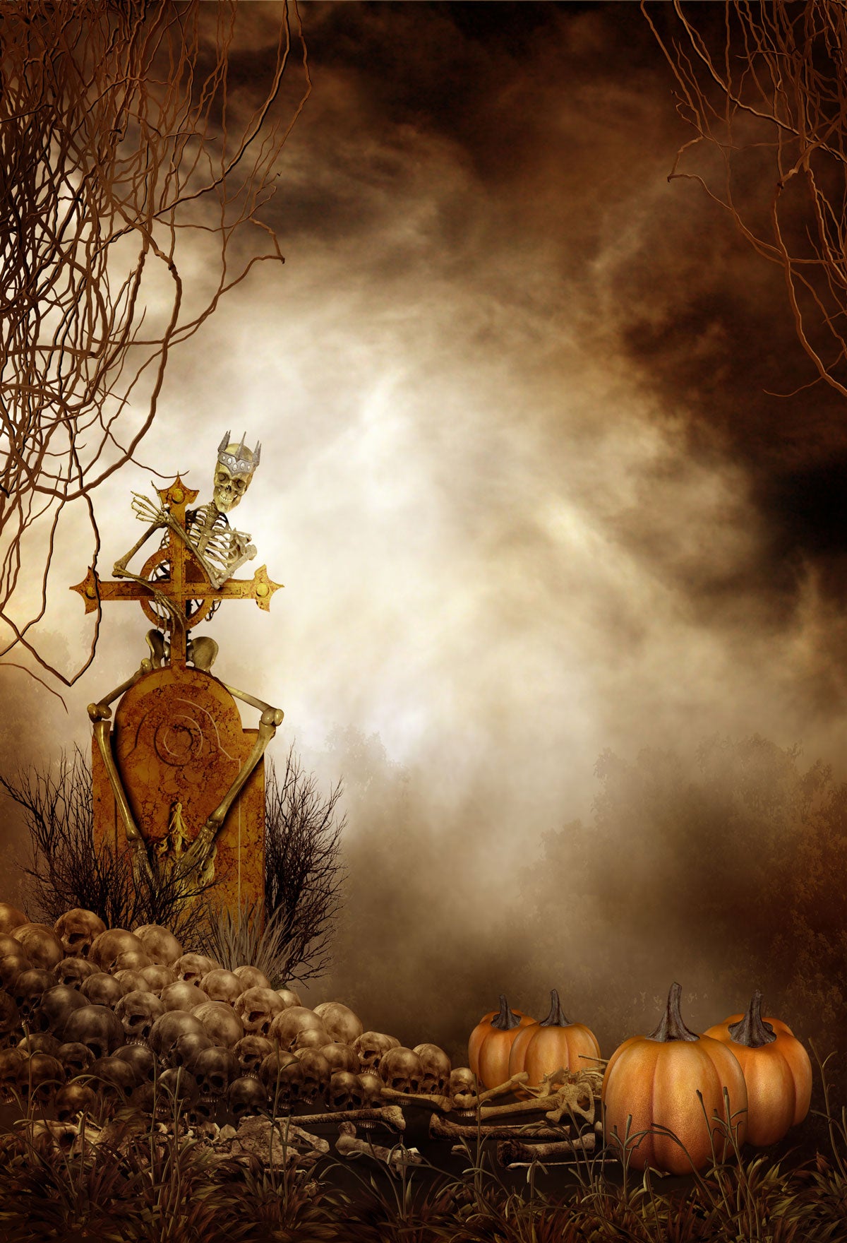 Kate Halloween Grave Backdrop Photography -UK