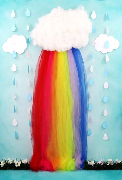 Kate Rainy Spring Rainbow Children Backdrop Designed by Leann West -UK