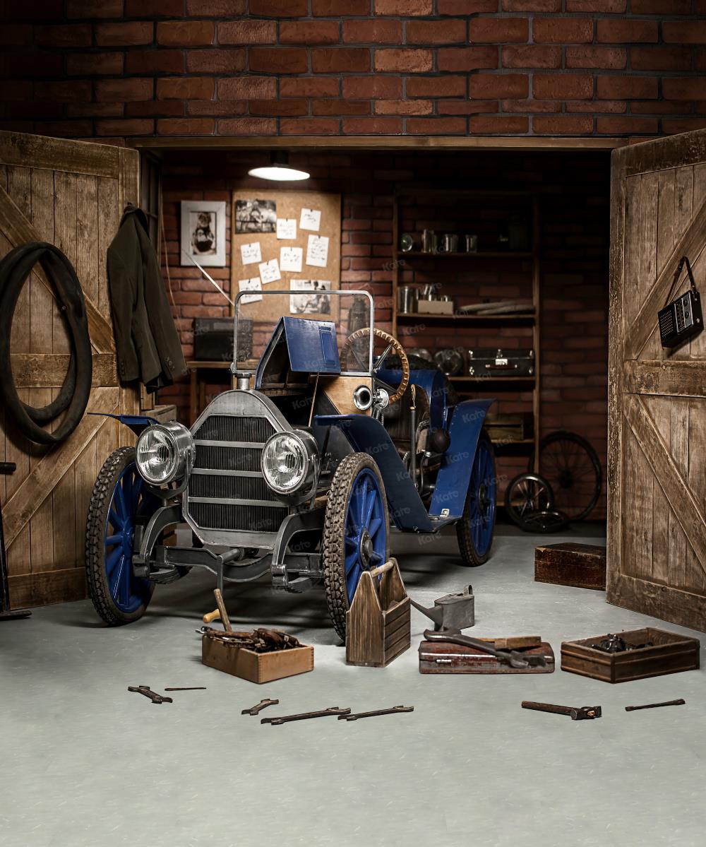 Kate Father's Day Garage Car Workshop Backdrop for Boy Photography -UK