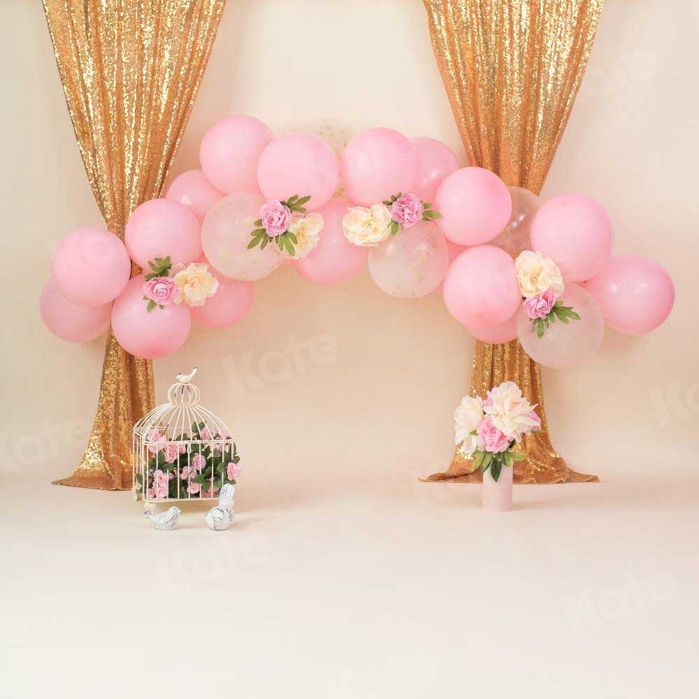 Kate Pink ballons Birthday Children Backdrops Designed by Dottie Grenier -UK