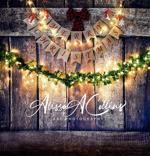 Merry Christmas Wooden Backdrop