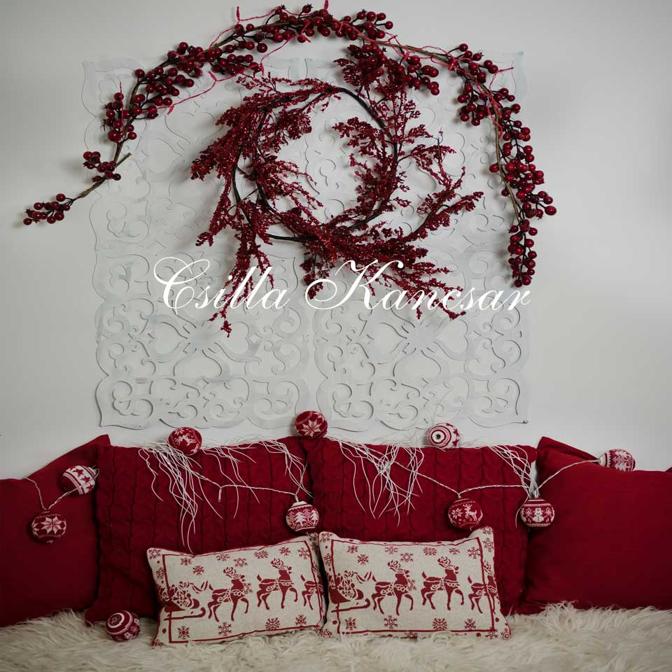 Kate Headboard Red Backdrop Designed by Csilla Kancsar -UK