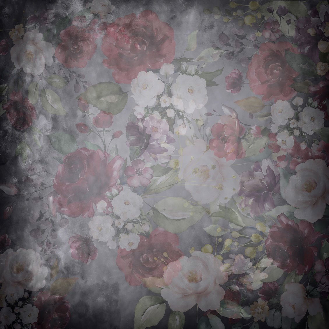 Kate Fine Art Floral Black Retro Backdrop designed by Arica Kirby -UK