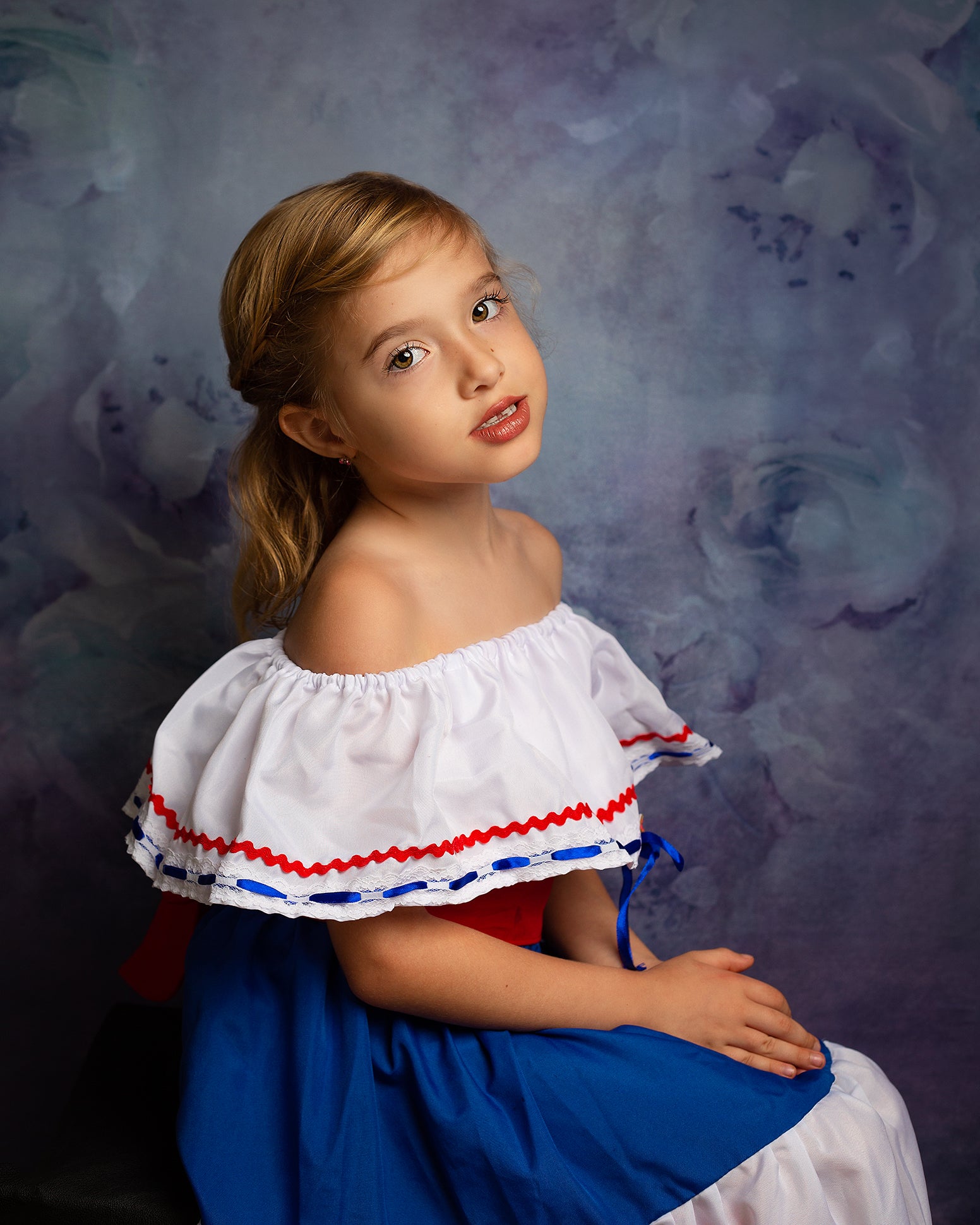 Kate Fine Art Flower Grey Blue Backdrop Designed by Chain Photography -UK